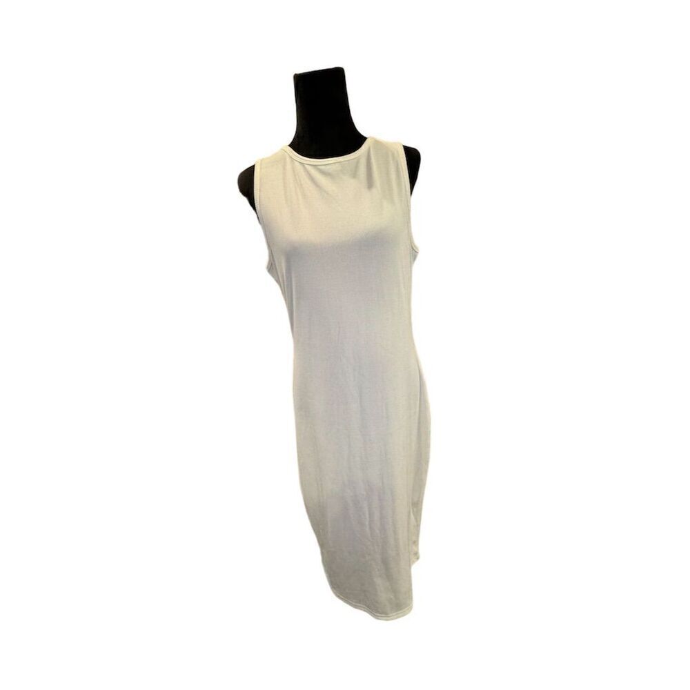 Pretty Garden Women's White Ribbed Sleeveless Midi Dress size XL